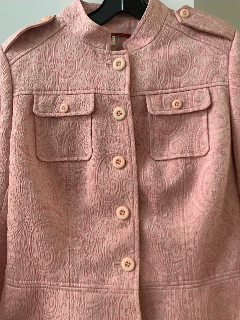Tapemeasure Pink Textured Military-Style Jacket